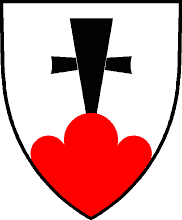 Arms of Johann Eisenhauer, 1740 Argent on a triple mount Gules a miner's gad Sable.